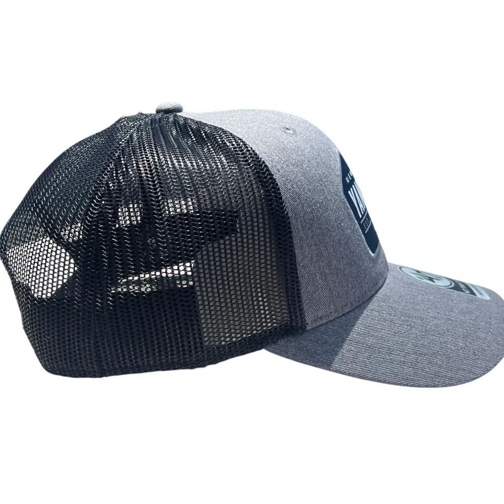 NY Yankees Baseball '47 Brand Gray Black Logo Trucker Adjustable SnapBack Hat